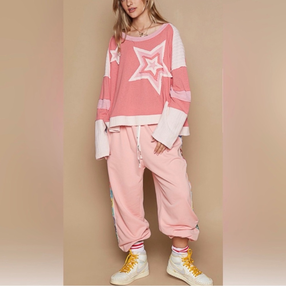 POL Pink and White Star Top - Picture 2 of 4